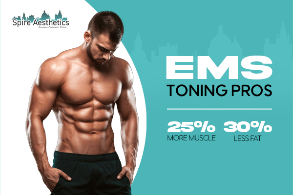 image of man with benefits of EMS toning pros treatment to help combat weight gain Yeovil