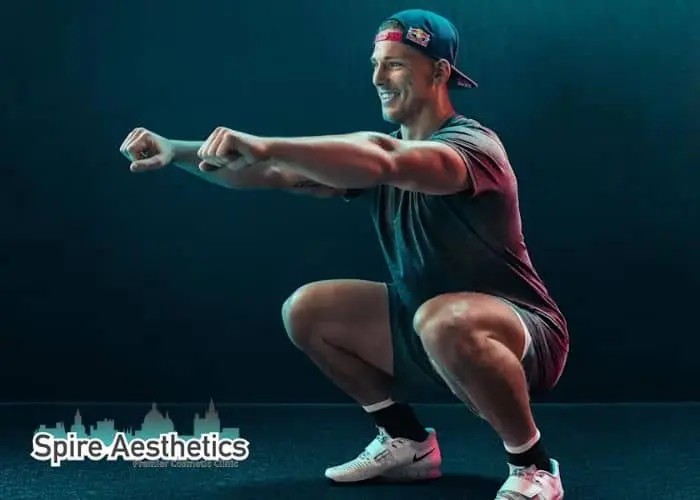 Image of man build leg muscle Yeovil through exercise